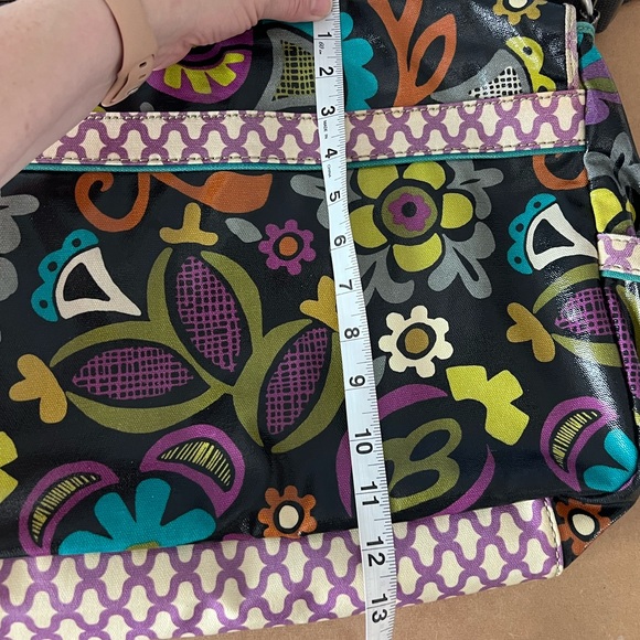 Fossil Y2K Key-per Messenger Laptop Bag Floral Bird Print - Picture 11 of 14